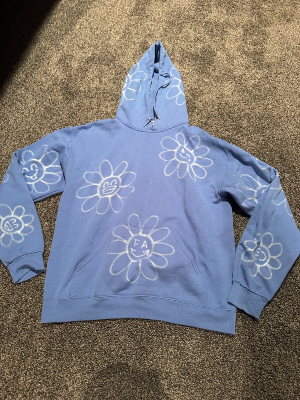 Blue Daisy Graphic Hoodie